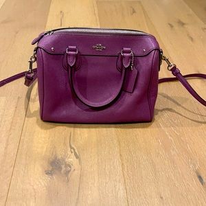 coach small crossbody purple handbag